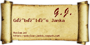 Göbölös Janka névjegykártya